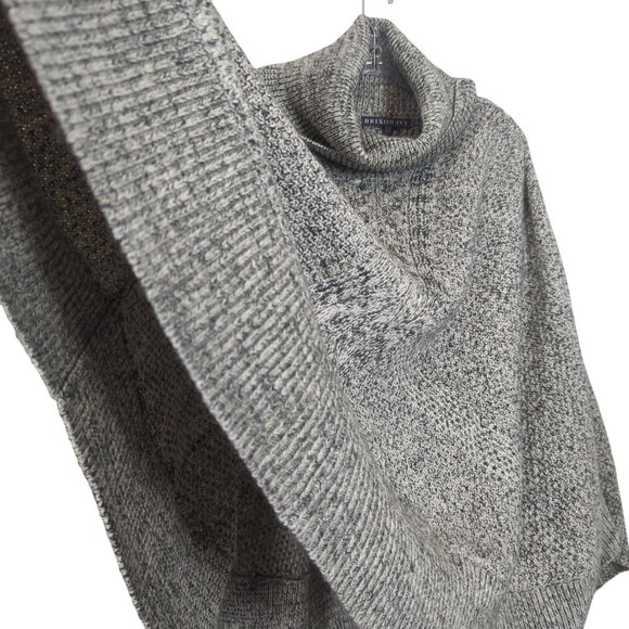 Brixton Ivy Gray Marled Knit Cowl Neck Poncho Sweater S/M Women’s Oversized - Picture 6 of 10